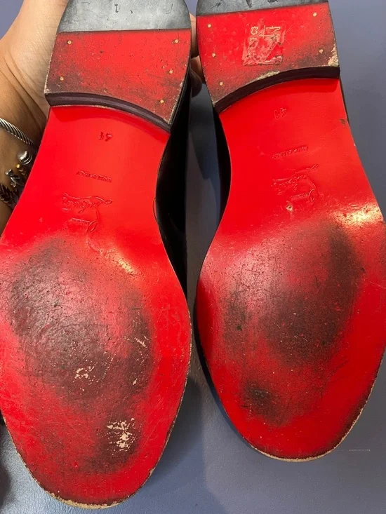 Christian Louboutin Laperouse Flat Black Silver Cap Toe EU 41 - Picture 4 of 14